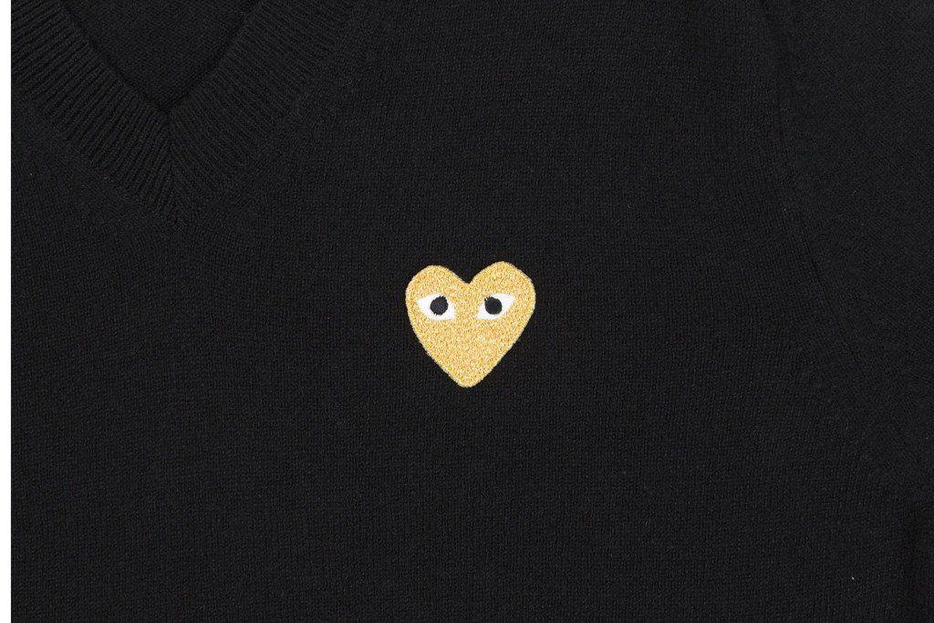 Gold Heart Logo - Comme des Garcons PLAY Gold Heart Sweater
