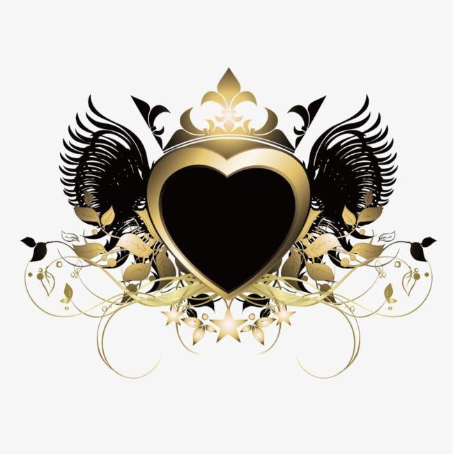 Gold Heart Logo - Gold Heart Shaped Decorative Borders, Golden, Heart Shaped