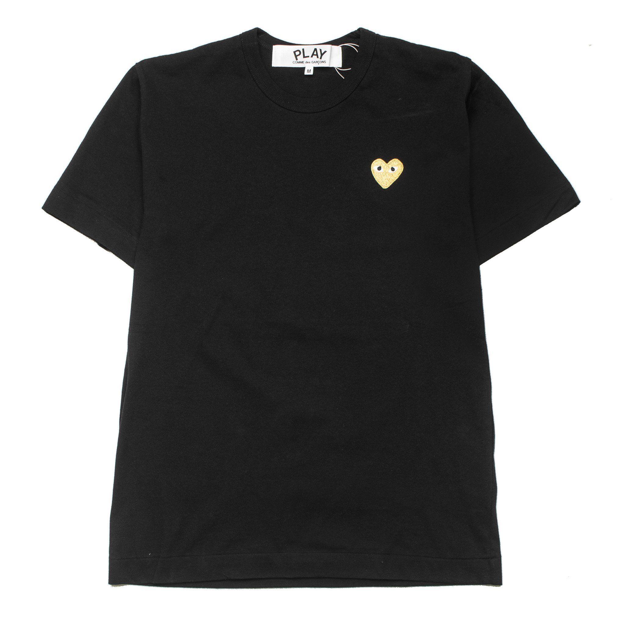 Gold Heart Logo - HEART LOGO GOLD AZ T216 051 1 Tee Black