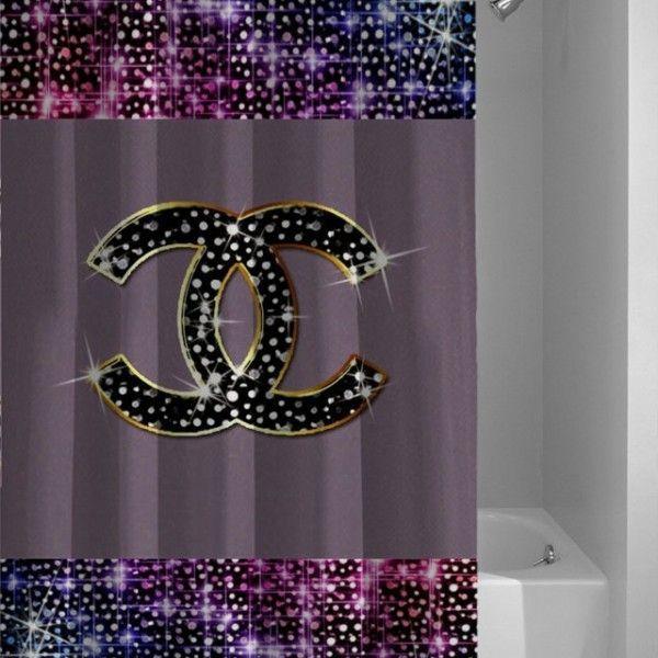 Custom Chanel Logo - New Logo Chanel Glitter Printed CUstom Best Design Shower Curtain ...