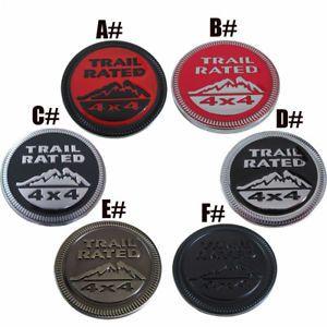 Round Silver and Red Logo - Silver Red Black Finish Metal Trail Rated 4x4 Round Emblem Badge for ...