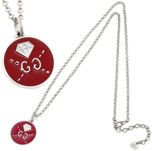 Round Silver and Red Logo - kaminorth shop: GUCCI Gucci pendant necklace GG logo round coin
