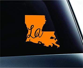 Vec Car Logo - State Initials Louisiana Symbol Decal Family Love Car