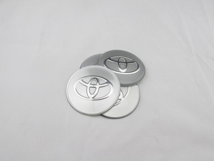 Round Silver and Red Logo - Toyota Logo Silver Red Color Wheels Centre Caps Aluminum Piece Car