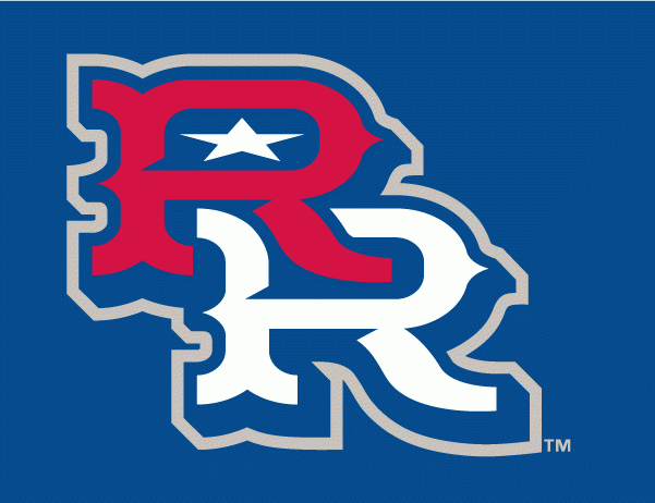 Round Silver and Red Logo - Round Rock Express Cap Logo (2011) - (Road BP) A Red R And A White R