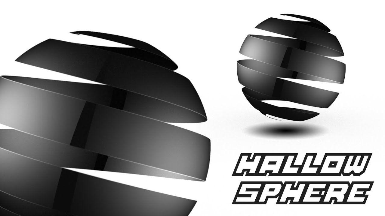 Black Sphere Logo - Photoshop CC Tutorial. Hallow Sphere Logo design