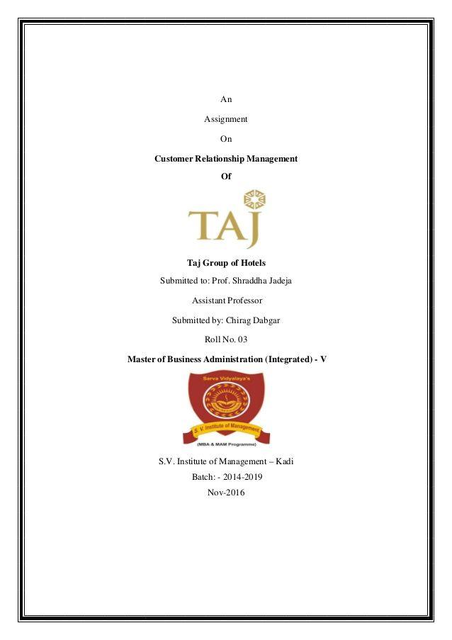 The Taj Group Logo - Taj hotel crm Assignment by Chirag Dabgar