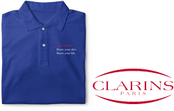 Clarins Logo - clarins-folded-polo-w-logo • Pinksheep