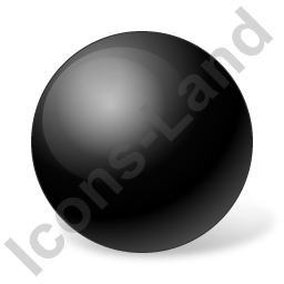 Black Sphere Logo - Ball Black Icon, PNG ICO Icon, 256x 128x 64x 48x48