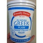 Friendly Farms Logo - Friendly Farms Greek Yogurt, Non Fat, Plain: Calories, Nutrition