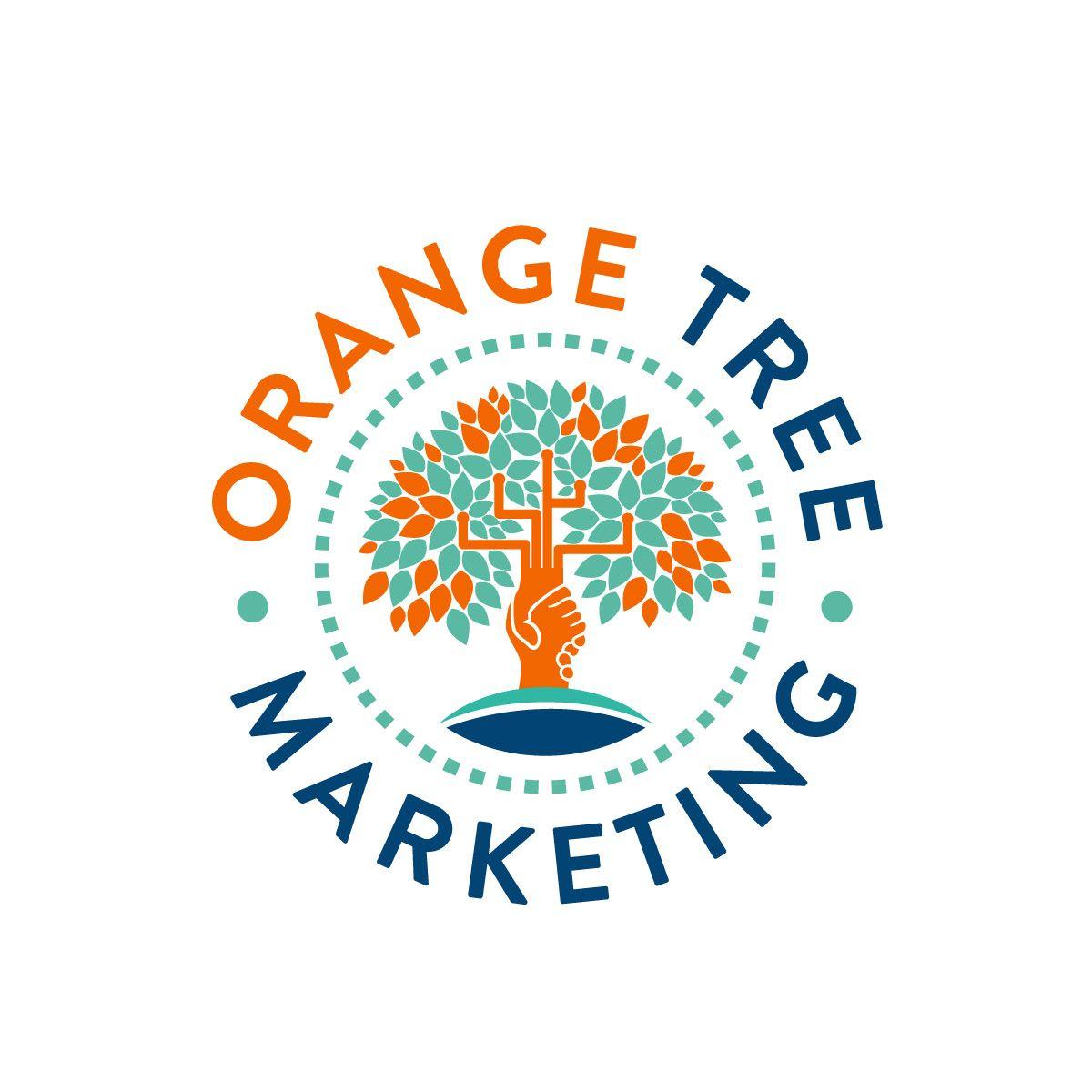 Orange Tree Circle Logo - Modern, Elegant, Digital Marketing Logo Design for Orange Tree
