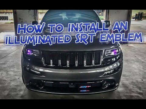 Jeep Cherokee Grill Logo - How to Install an illuminated SRT emblem - YouTube