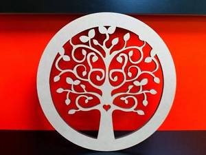 Orange Tree Circle Logo - Mdf Family Tree Circle 20cm 4mm with 6 x 3cm hearts free per tree