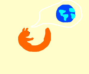 Firefox Globe Logo - 5) The Firefox is missing his globe! - Drawception