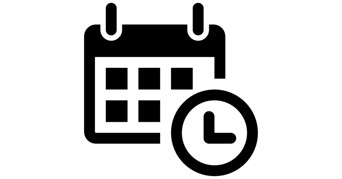 Calendar Logo - Calendar with a clock time tools - Free interface icons