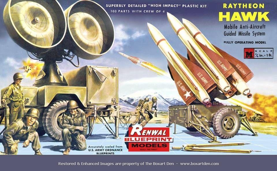 Missile Red Logo - Renwal Hawk Missile Red Logo BP | OLD PLASTIC MODEL KIT BOX ART ...