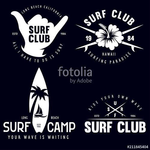 Surfer Logo - Set of Vintage Surfing Graphics and Emblems for web design or print ...