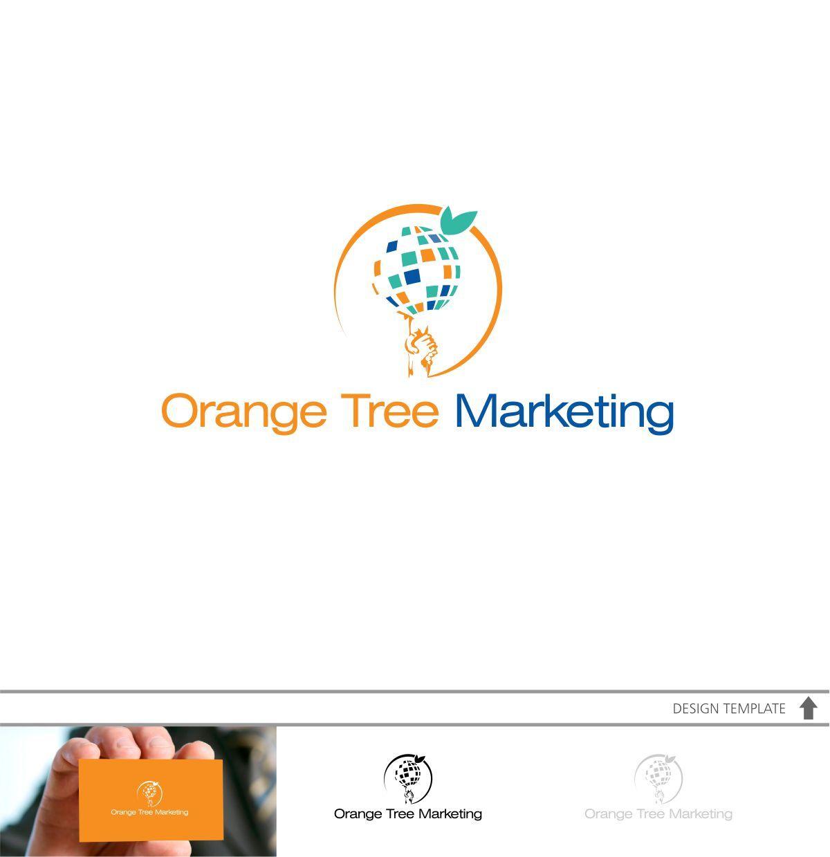 Orange Tree Circle Logo - Modern, Elegant, Digital Marketing Logo Design for Orange Tree