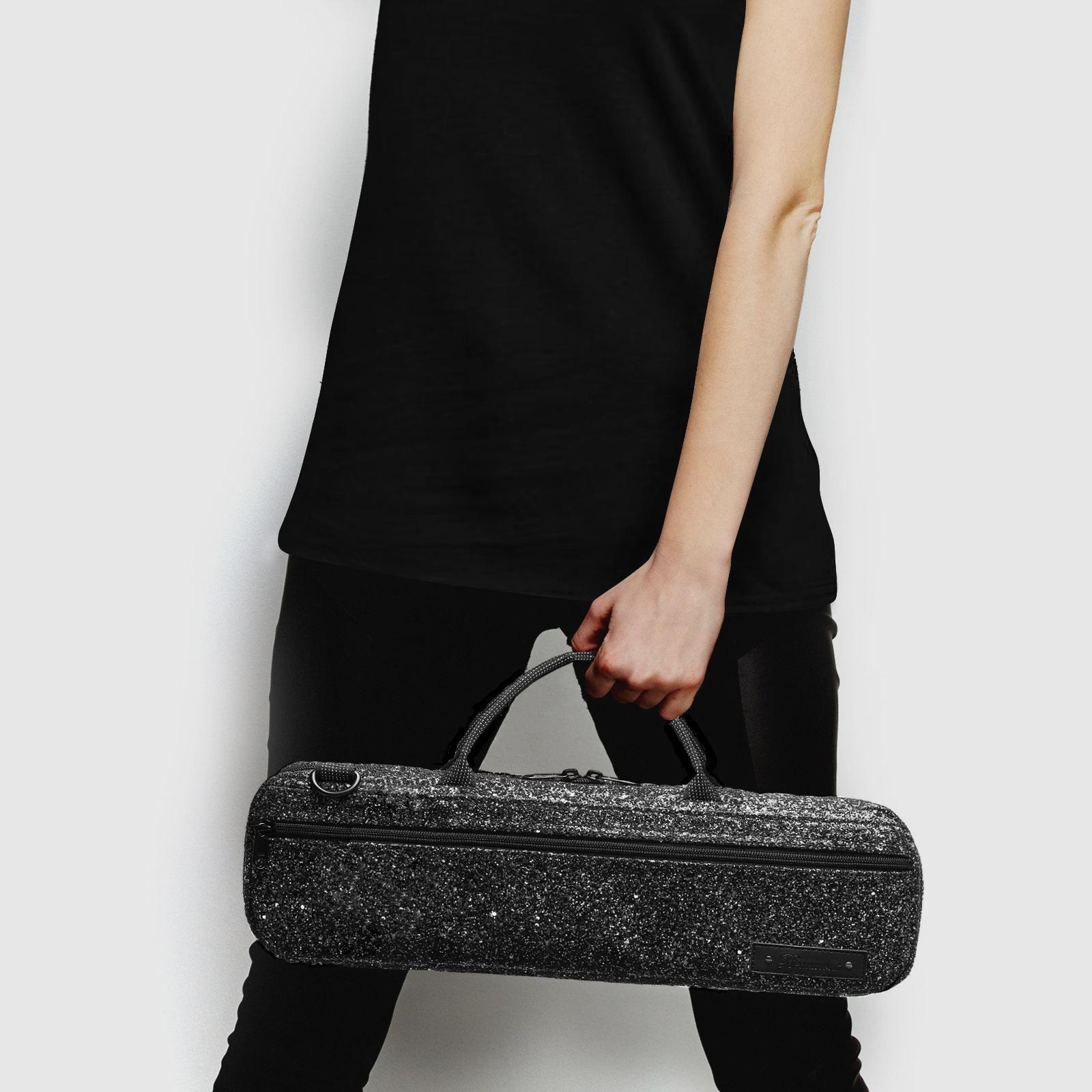 Beaumont Instrument Logo - Black Sparkle B-foot Flute Bag | Beaumont Music | Stylish, Fun and ...