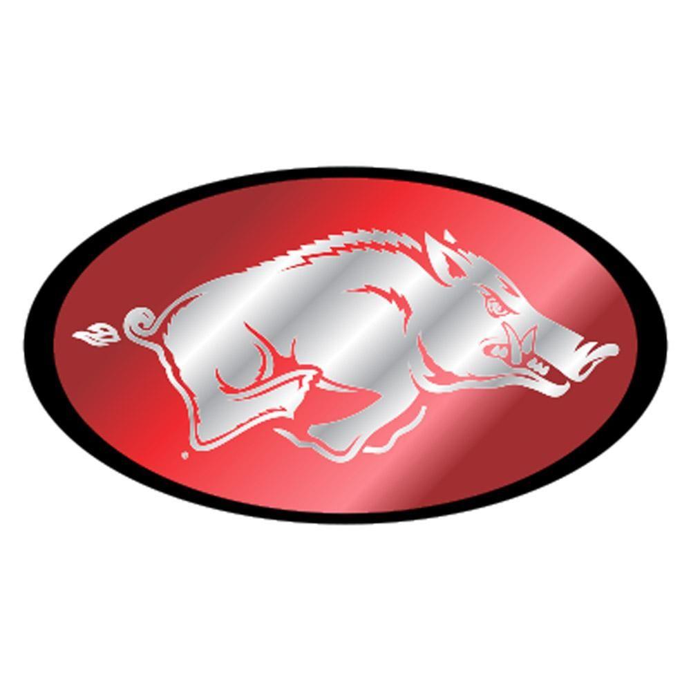 Razorback Logo - Arkansas Mirrored Hitch Cover Razorback Logo (Cardinal/White)