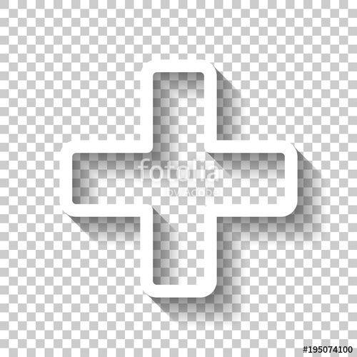 White Medical Cross Logo - Medical cross icon. White icon with shadow on transparent background ...