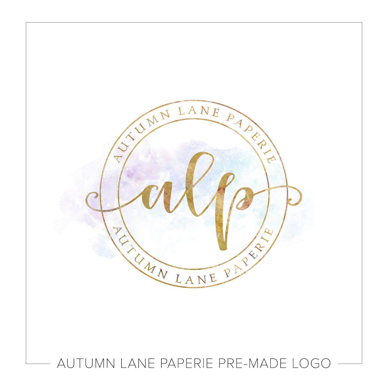 Custom Circle Logo - Whimsical Pale Initials Circle Logo K13 | Autumn Lane Paperie