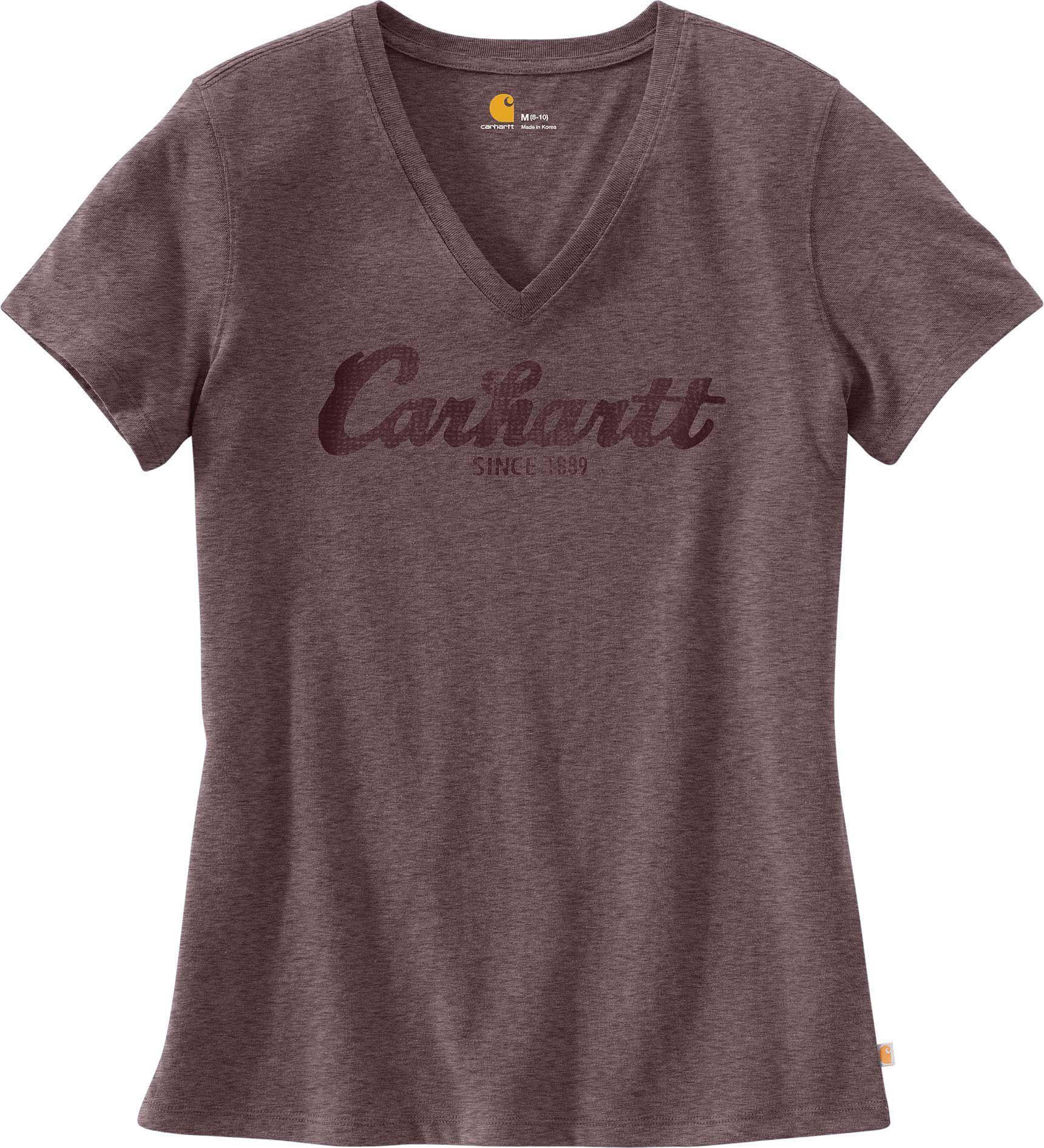 Script V Logo - Lyst - Carhartt Lockhart Script Logo V-neck T-shirt in Brown
