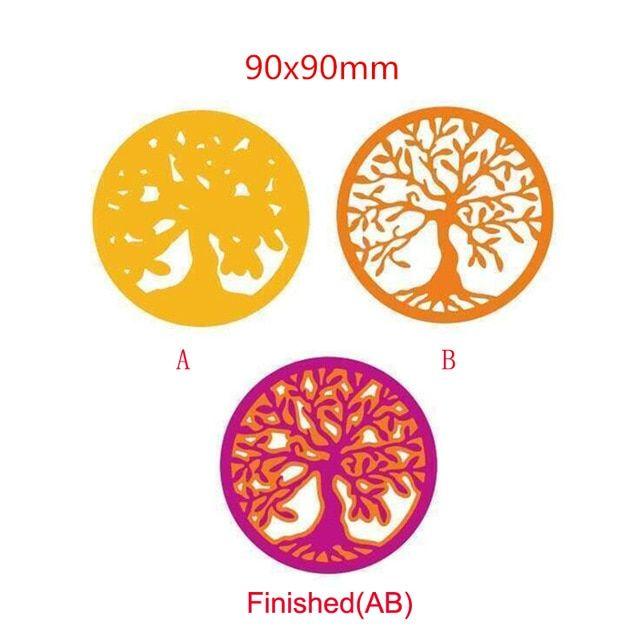Orange Tree Circle Logo - Layers Superimposed Tree Circle Metal Cutting Dies For Paper Card