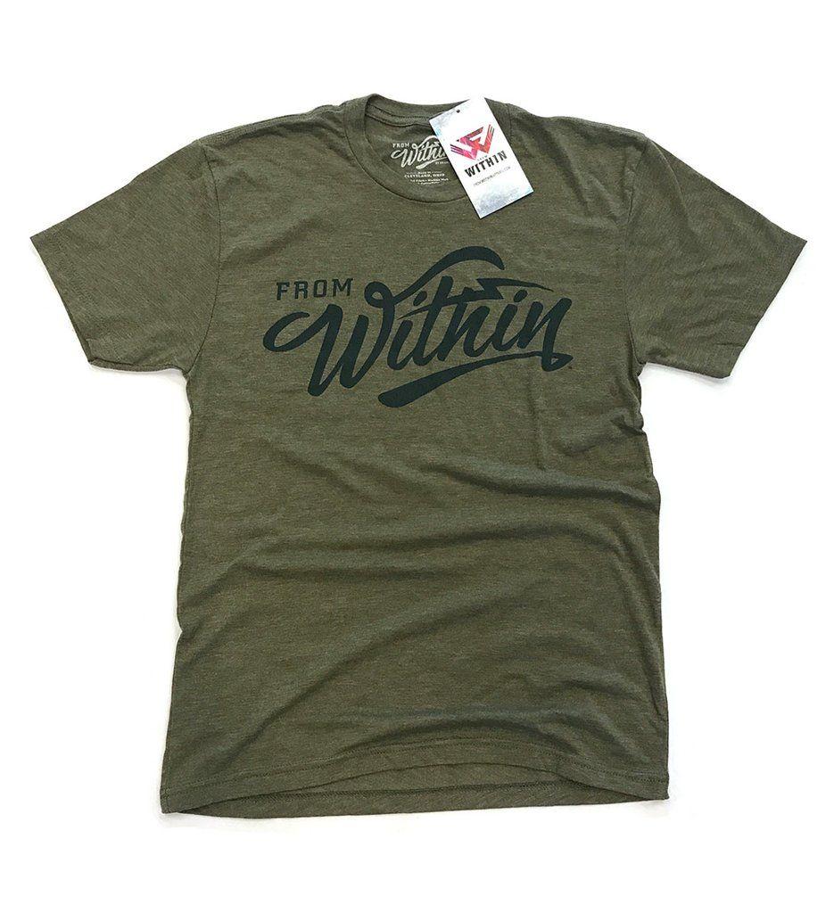 Script V Logo - From Within Script Logo Shirt - Camo Green | From Within Apparel