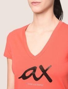 Script V Logo - Armani Exchange BEADED SCRIPT V NECK TEE , Logo T Shirt for ...