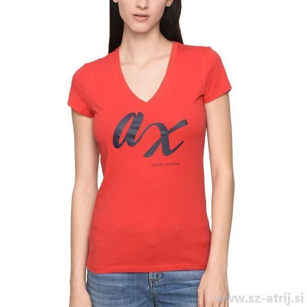 Script V Logo - Women's Tees - Armani Exchange Script Logo Minimal V-Neck - Red ...