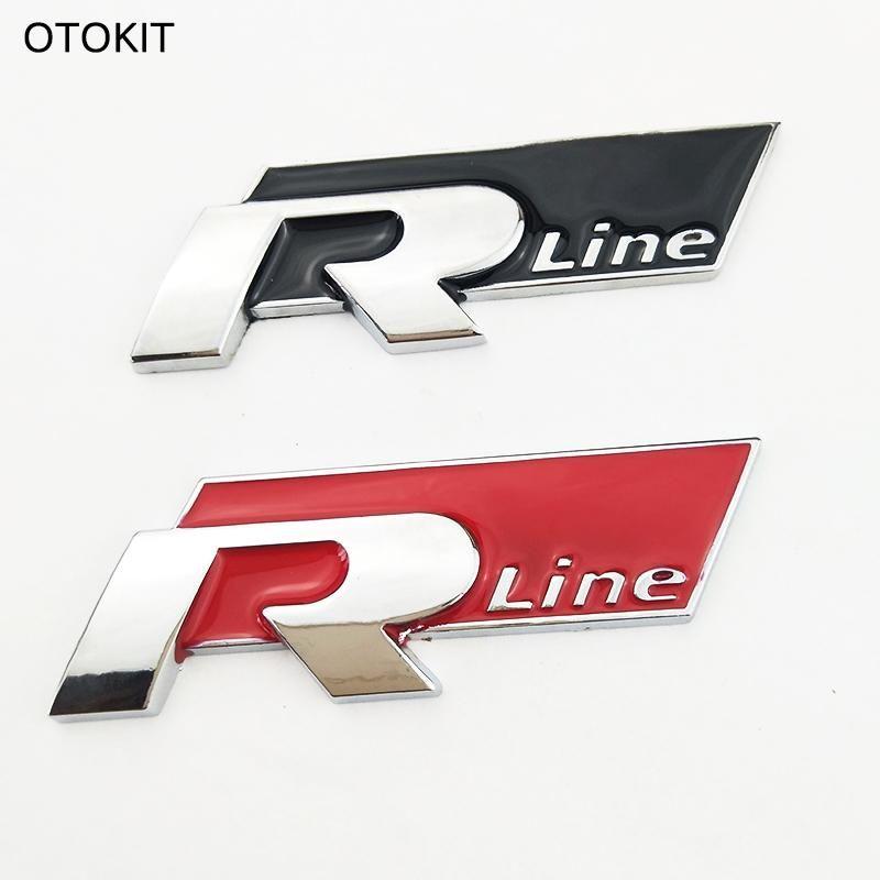 Cool Red R Logo - 2019 Cool 3D Metal Car Sticker R Line Vehicle Logo Sport Car Cover ...