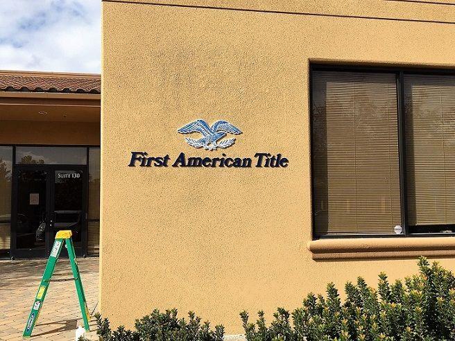 First American Title Logo - Building Logo Sign - First American Title - Signs Unlimited