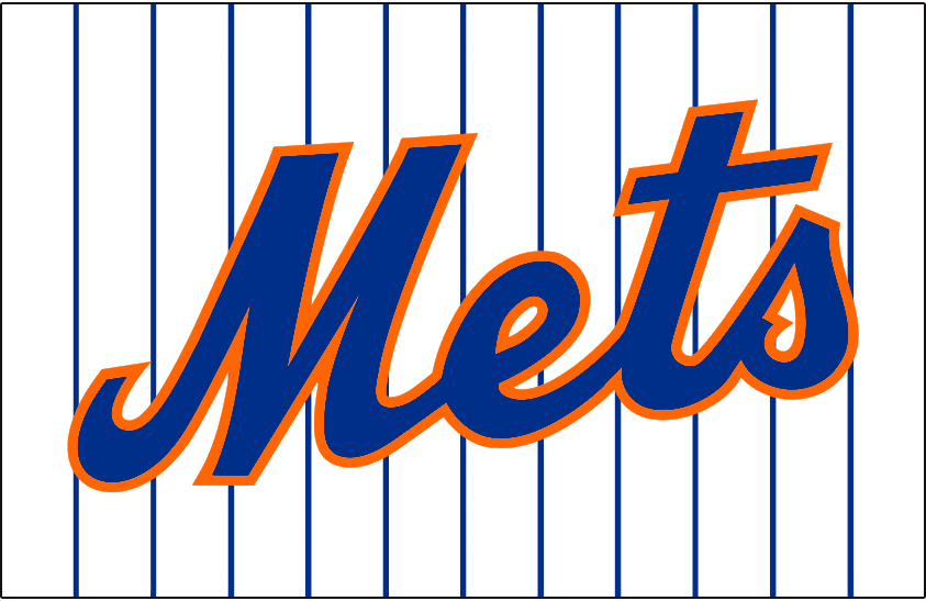 Orange Blue and White Logo - New York Mets Jersey Logo (1962) - Mets in blue and orange on white ...