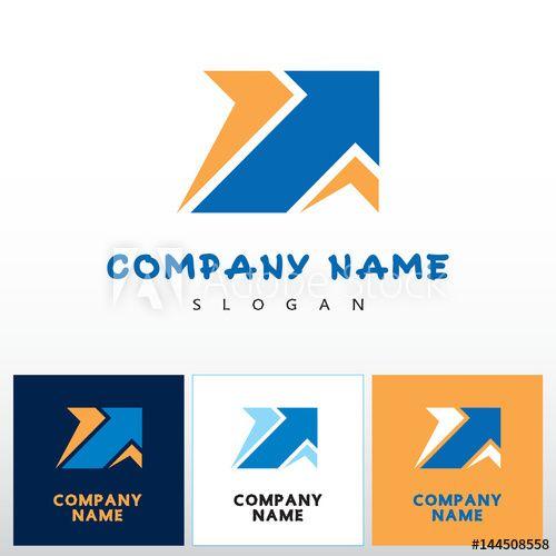 Orange Blue and White Logo - Abstract sign - arrow. Graphic symbol of logo design element ...