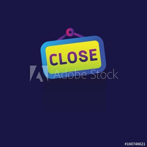 Colorful Close Logo - shopping close sign color icon, vector illustration. Flat design