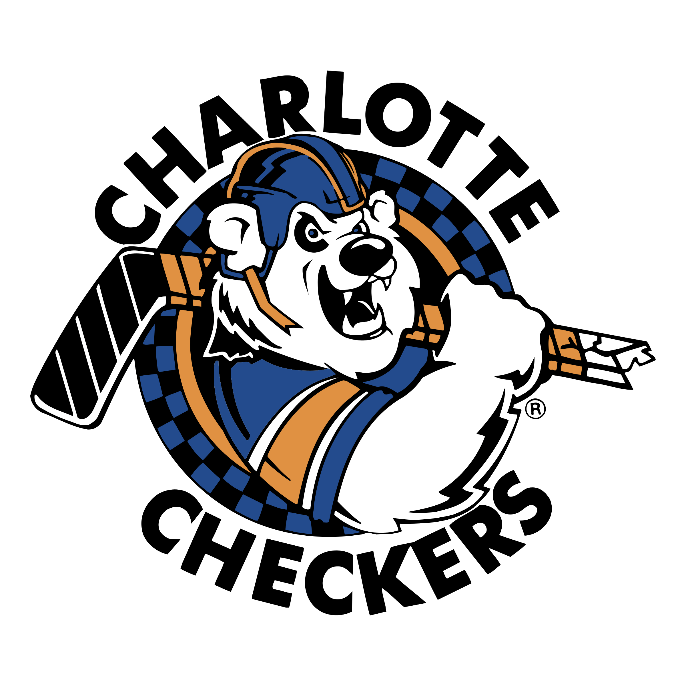 Checkers Logo - Charlotte Checkers Logo PNG Transparent & SVG Vector
