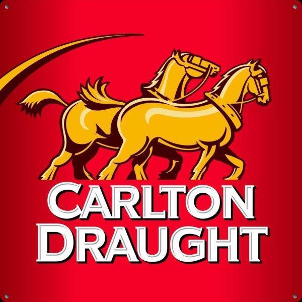 Draught Beer Logo - Carlton Draught Beer Logo Tin (Metal) Sign - Australia