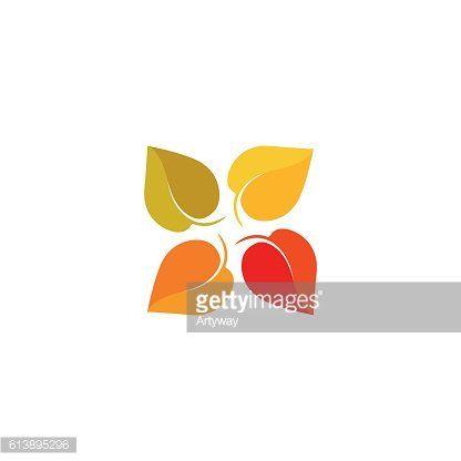 Colorful Close Logo - Isolated Abstract Colorful Leaves Foliage Cross Autumn Sign premium ...
