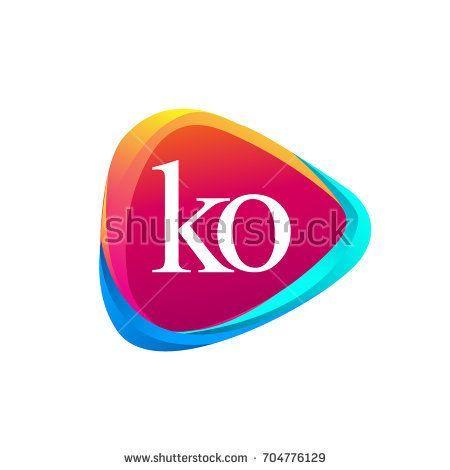 Colorful Close Logo - Letter KO logo in triangle shape and colorful background, letter ...