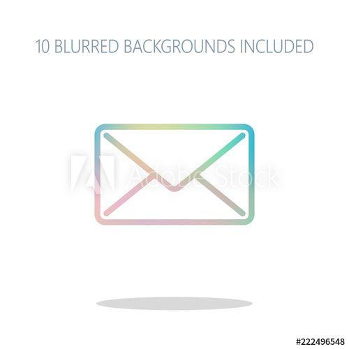 Colorful Close Logo - mail close icon. Colorful logo concept with simple shadow on whi ...