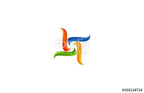 Colorful Close Logo - abstract circle colorful logo