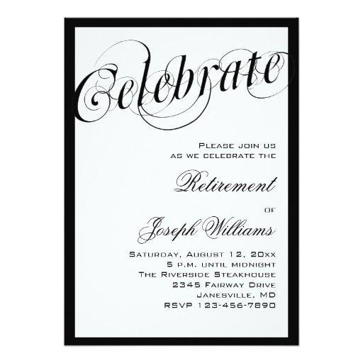 Black and White Retirement Logo - Elegant Black & White Retirement Party Invitations 5
