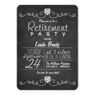 Black and White Retirement Logo - Black And White Retirement Invitations & Announcements | Zazzle UK