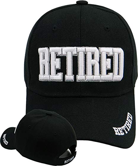 Black and White Retirement Logo - Amazon.com: Retired and Loving It Black Cap and Bumper Sticker ...