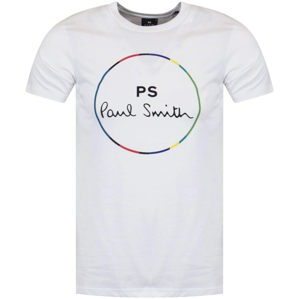 T and Circle Logo - PS PAUL SMITH White Circle Logo T-Shirt - Men from Brother2Brother UK