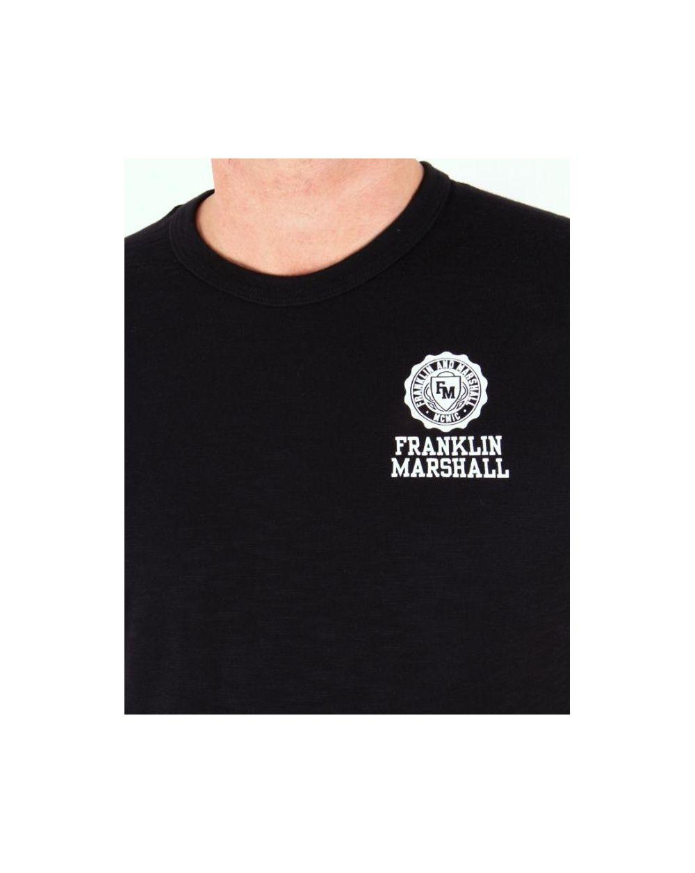 T and Circle Logo - Franklin And Marshall T Shirt Circle Logo Black Marl