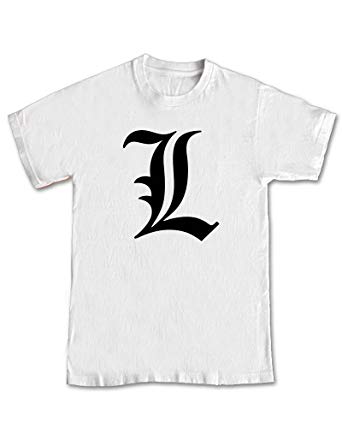 S and L Logo - Death Note 'L' Logo T-shirt - (White) S: Amazon.co.uk: Clothing
