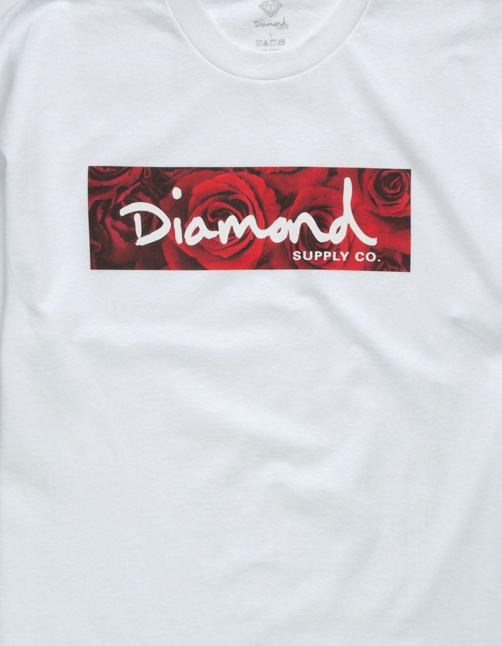 Red Box White Diamond Logo - DIAMOND SUPPLY CO. Bouquet Box White Mens T-Shirt WHITE Men's casual ...