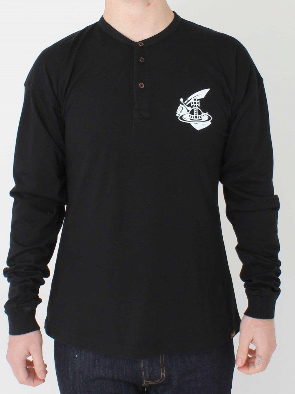 S and L Logo - Vivienne Westwood L S Grandad Logo T.Shirt In Black